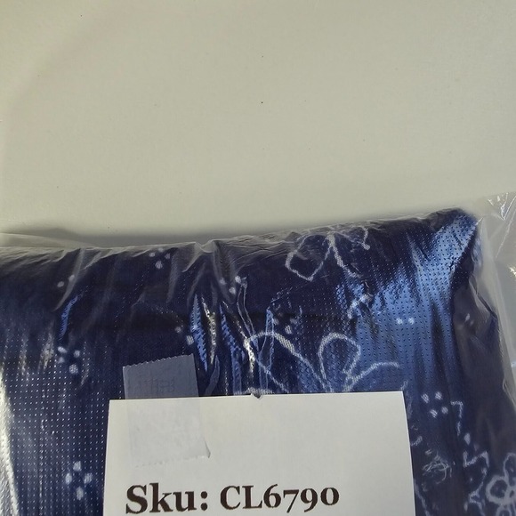 Habitat Womens Shirt XL Blue Floral Button Up Long Sleeve Raw Edges Lounge - Picture 13 of 13